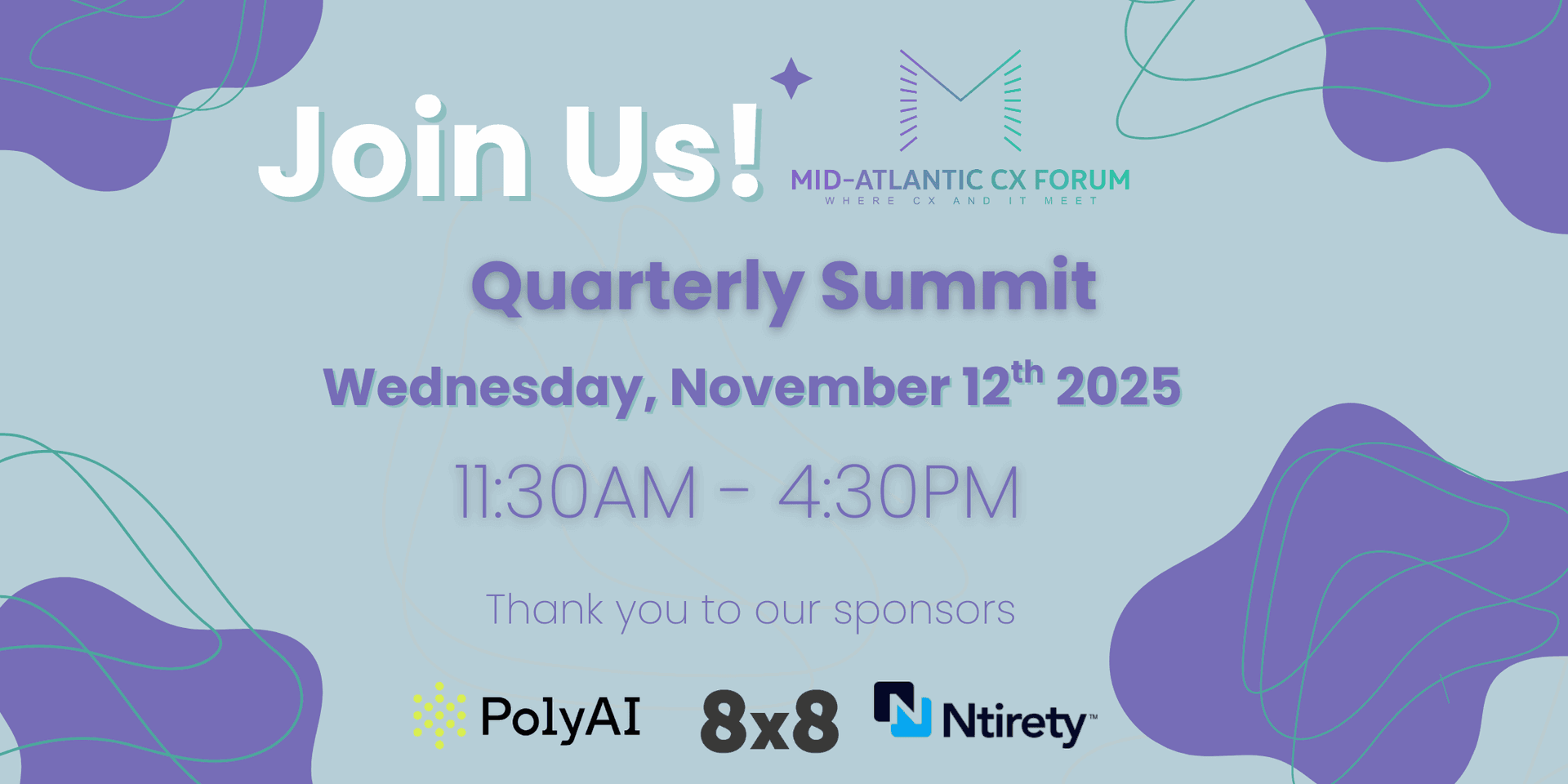 November 12th - Quarterly Summit
